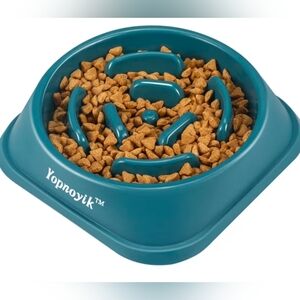 Yopnoyik Teal Large Slow Feeder Dog Bowl EUC